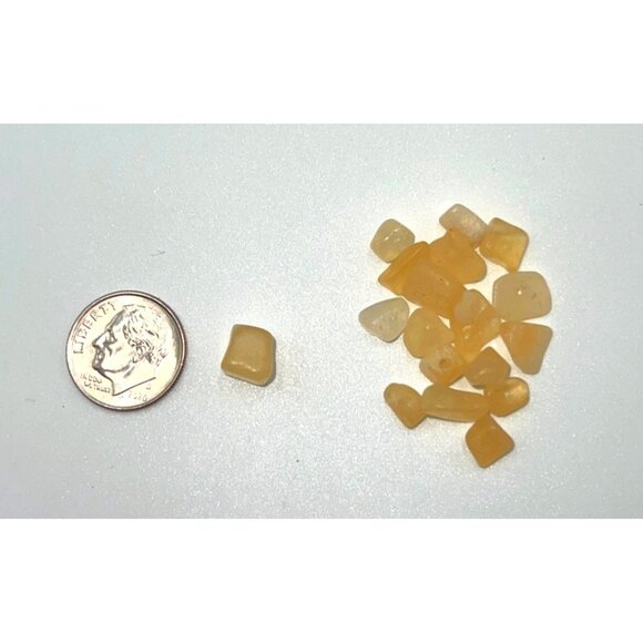 Bead Yellow Calcite Chip Jewelry 2.6 Ounces Entire Bag - Picture 1 of 2